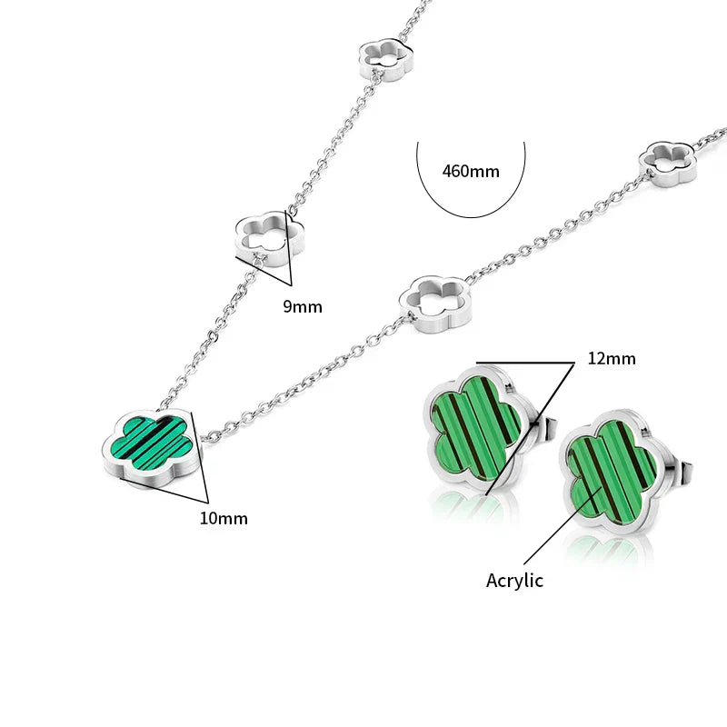 Ohrstecker Und Halskette Set - BlossomMix 