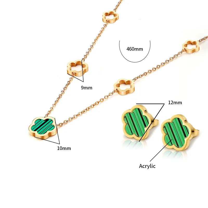 Ohrstecker Und Halskette Set - BlossomMix 