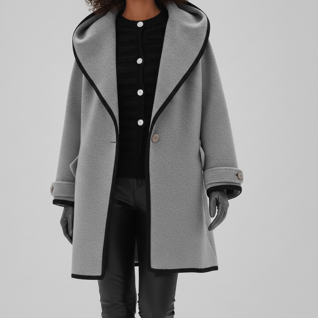 Oversized Mantel Mit Weitem Revers - Lillian