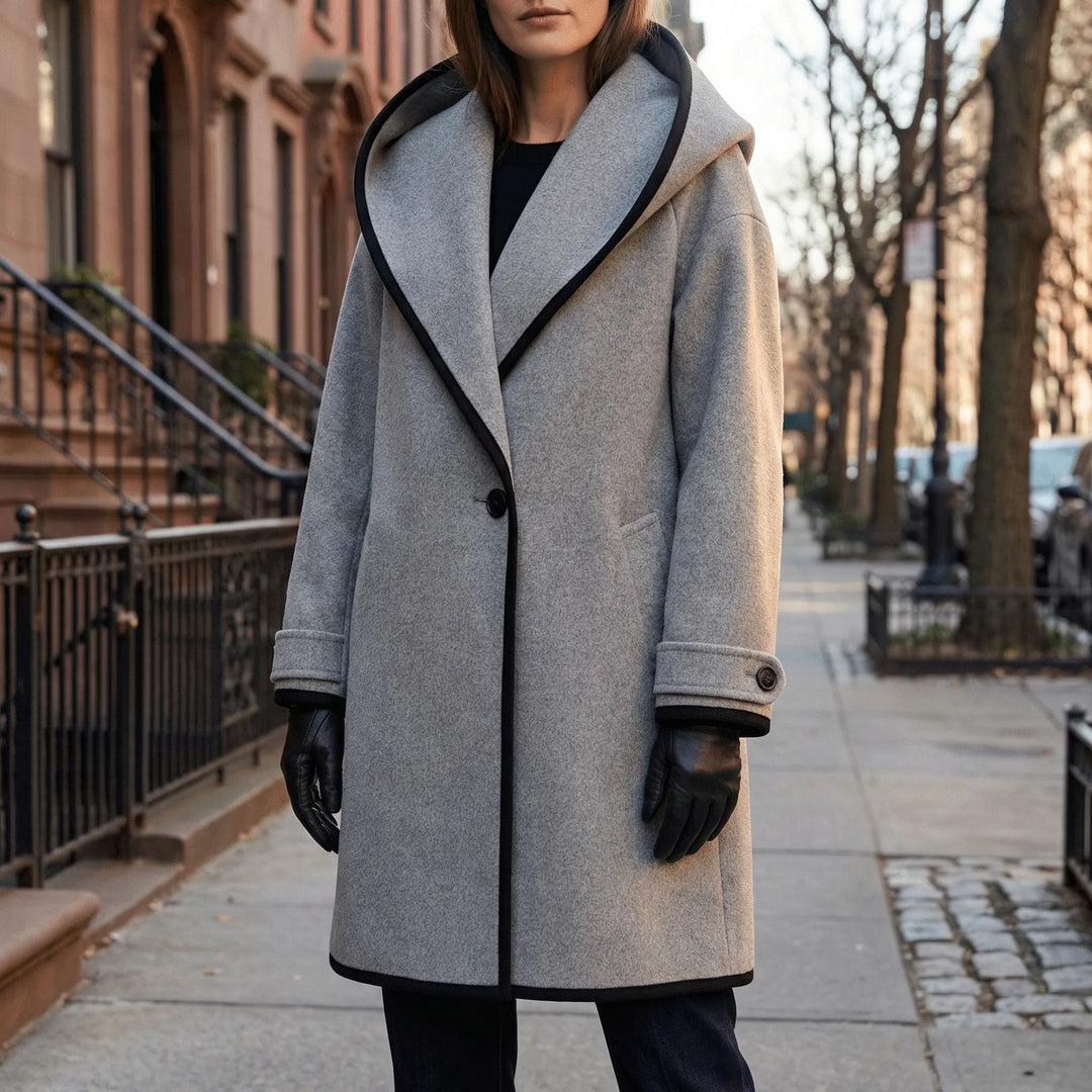 Oversized Mantel Mit Weitem Revers - Lillian