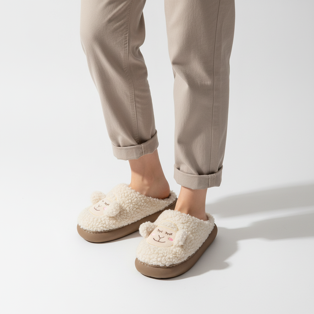 Plüschige Hausschuhe Mit Plateausohle - PlushWalk