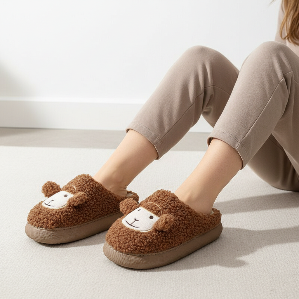 Plüschige Hausschuhe Mit Plateausohle - PlushWalk