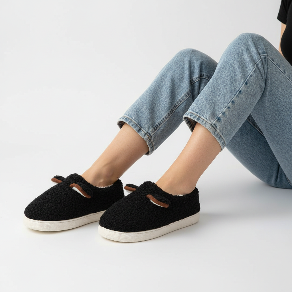 Plüschige Hausschuhe Mit Plateausohle - PlushWalk