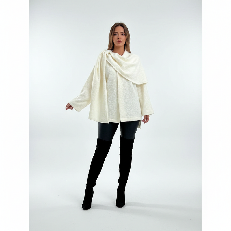 Damenponcho Mit Schaldetail - Lara