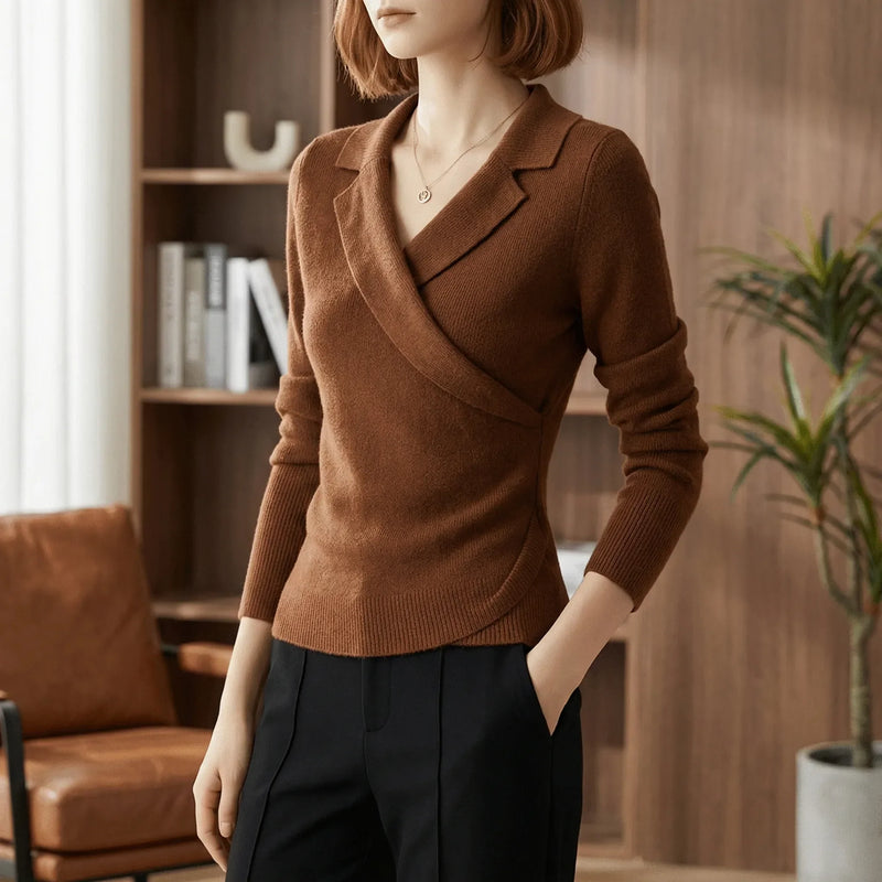 Pullover Mit Drapiertem V-Ausschnitt - Catharina