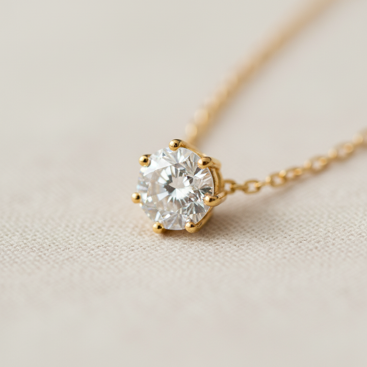 Runde Zirkon-Halskette - GleamChain 