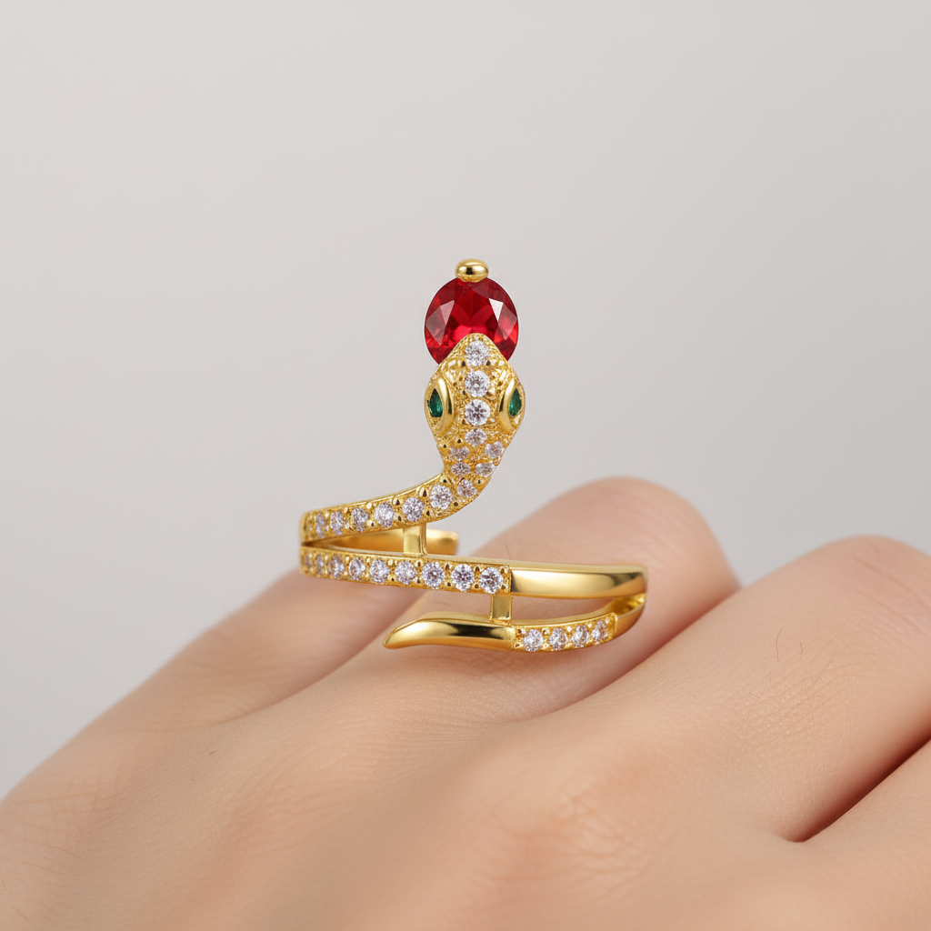 Schlangenring Mit Zirkonia - ZirconRing 