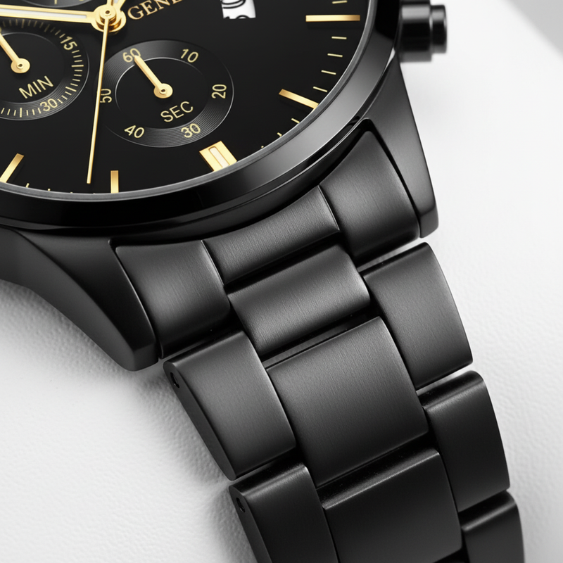 Schwarze Titanstahl Uhr - TitanTime 