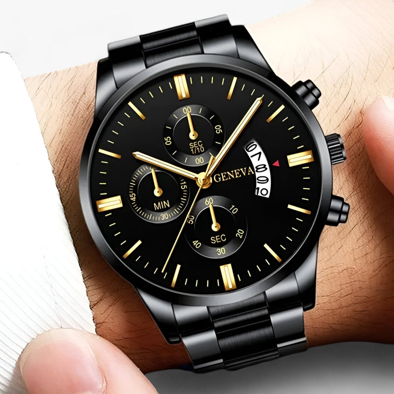 Schwarze Titanstahl Uhr - TitanTime 