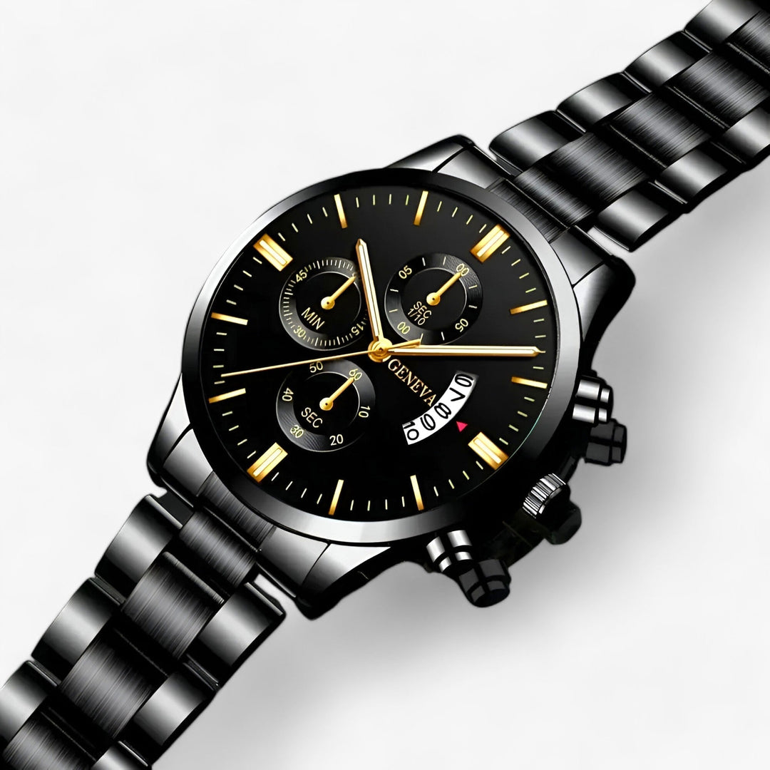 Schwarze Titanstahl Uhr - TitanTime 