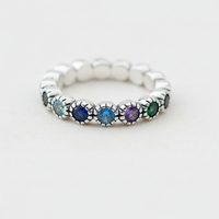 Silberner Blumensteinring - EleganzRing 