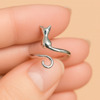 Silberring Mitternachtskatze