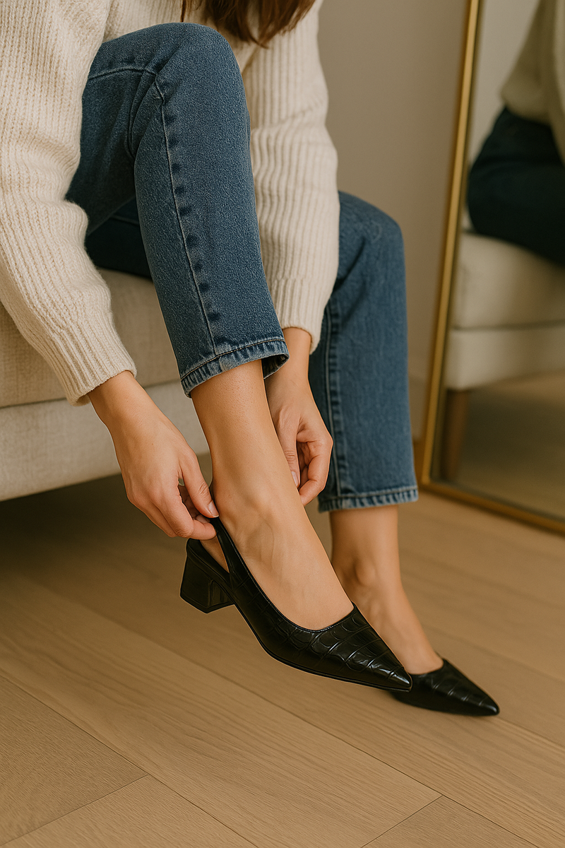 Slingback Pumps Mit Blockabsatz -  Annika