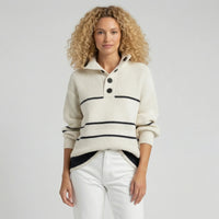 Strukturierter Strickpullover Mit Streifen - Judy