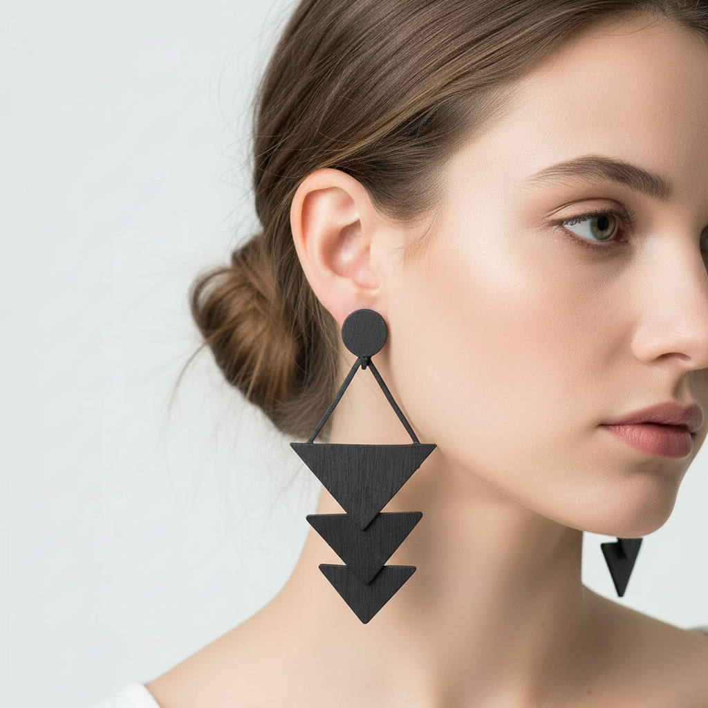 Tropfenförmige Ohrringe - WoodGlow 