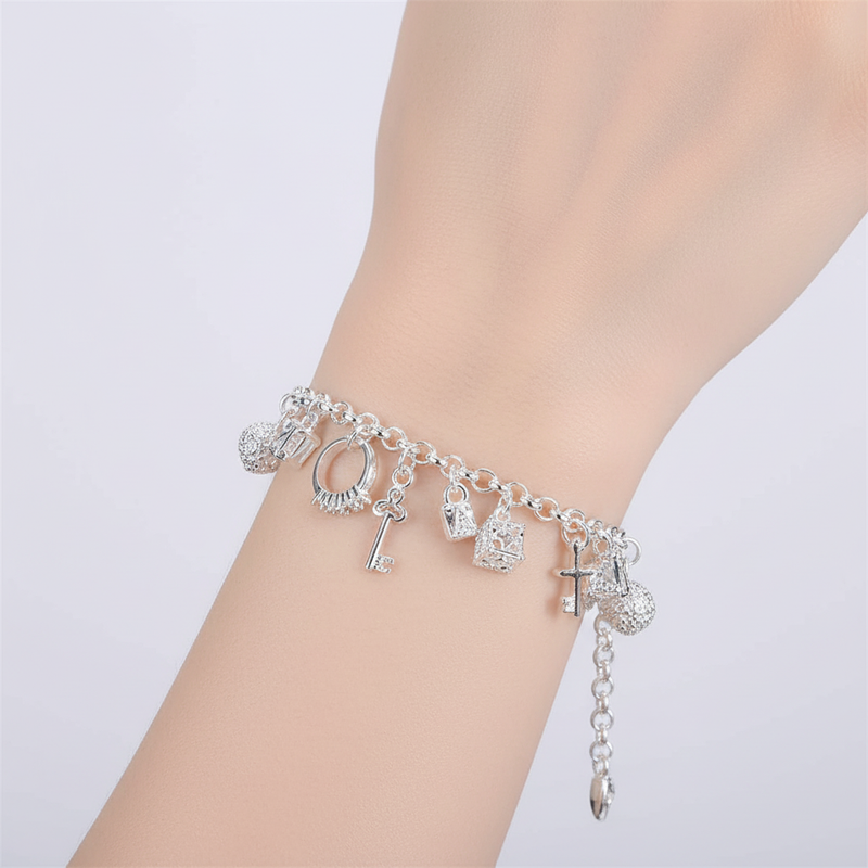 Versilbertes Charm-Armband - CharmGlow 
