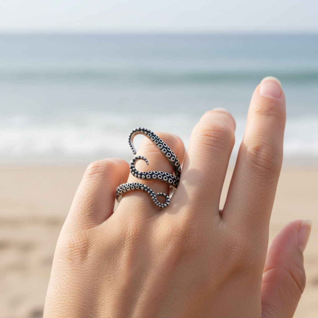 Verstellbarer Silberring - TentacleRing 