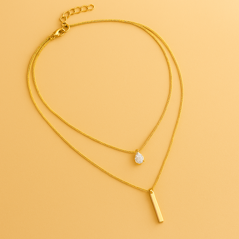 Vintage Tropfen-Zauber Halsketten-Set