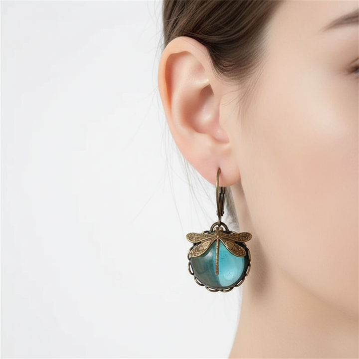 Vintage Tropfenohrringe - DragonflyEarrings 