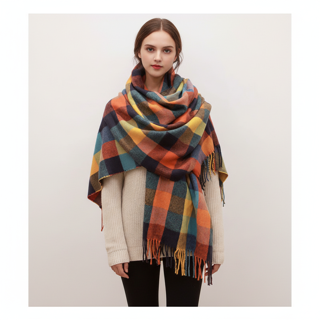 Weicher Kaschmirschal Mit Rautenmuster - AutumnCloak