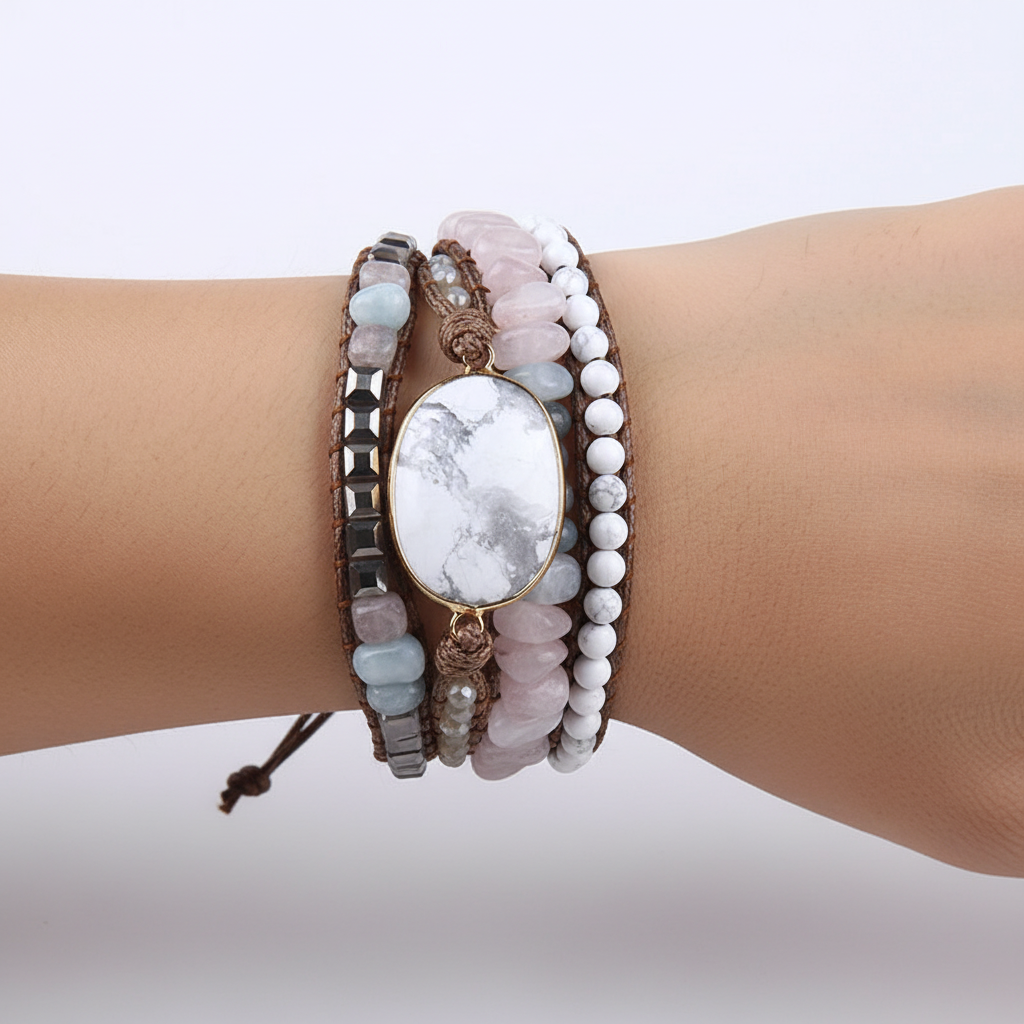 Wickelarmband Aus Steinen - BohoGlow 