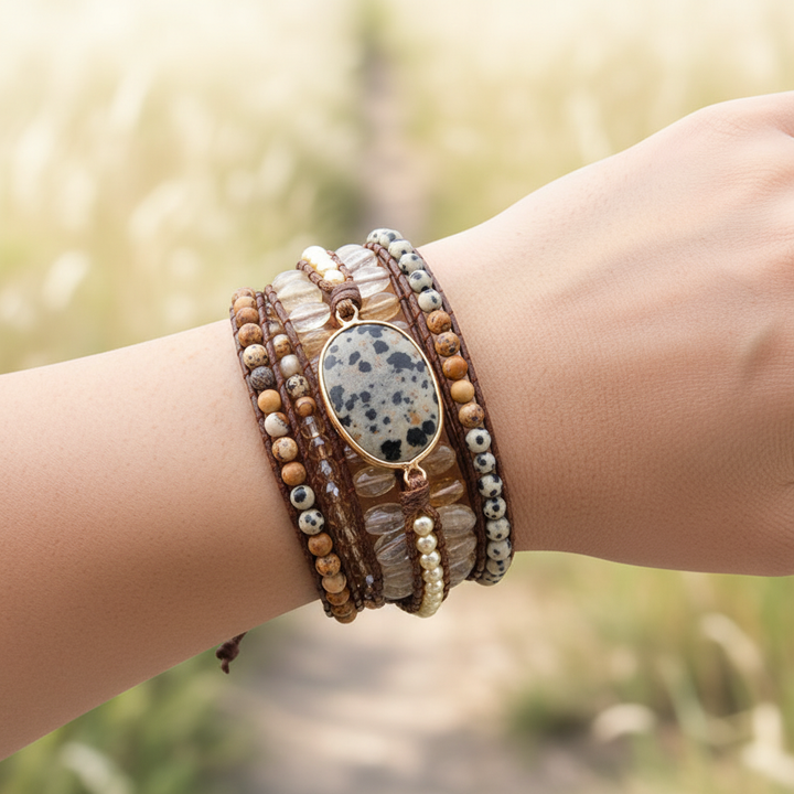 Wickelarmband Aus Steinen - BohoGlow 