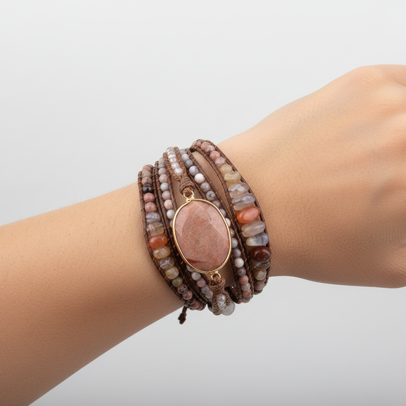 Wickelarmband Aus Steinen - BohoGlow 