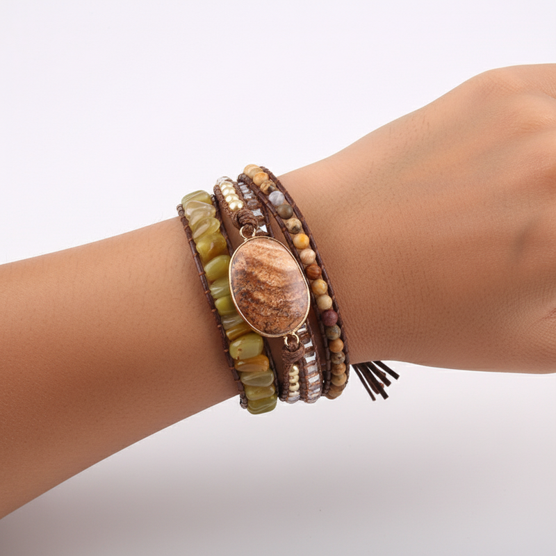 Wickelarmband Aus Steinen - BohoGlow 