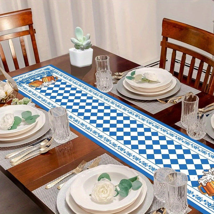 1 Stück Tafelläufer mit Rautenmuster – WiesnLäufer Oktoberfest 2026