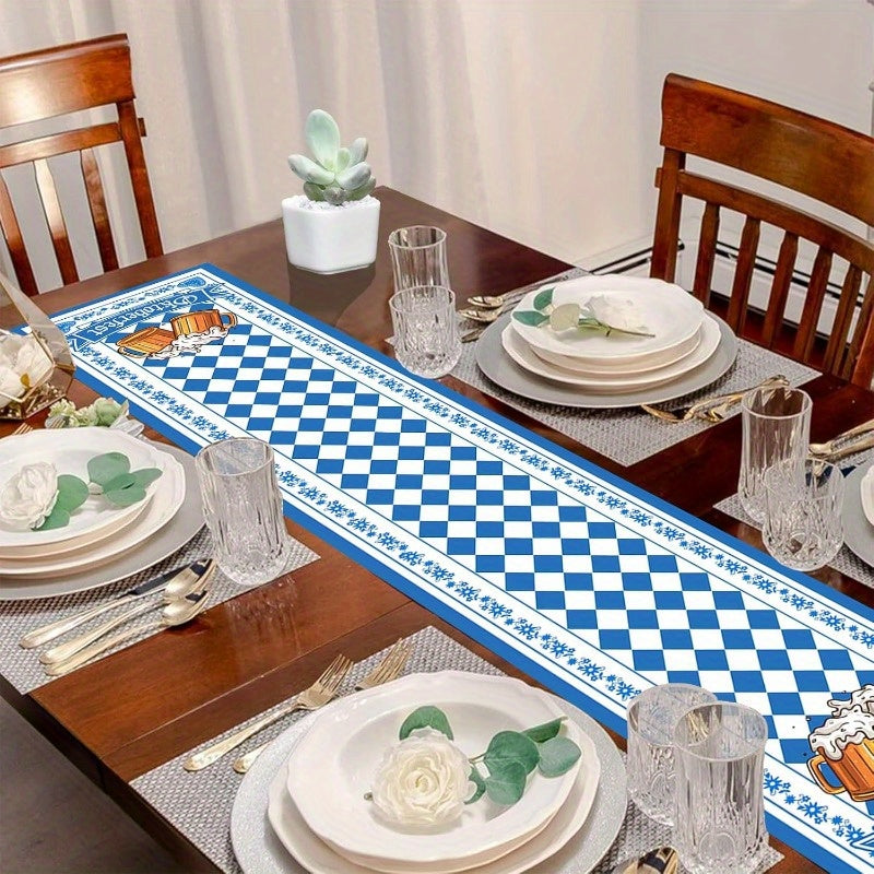 1 Stück Tafelläufer mit Rautenmuster – WiesnLäufer Oktoberfest 2026