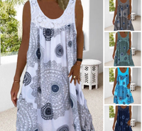 Ärmelloses Sommerkleid | Luftig & Komfortabel | Verspielter Druck | Knielänge-Luzern Mode