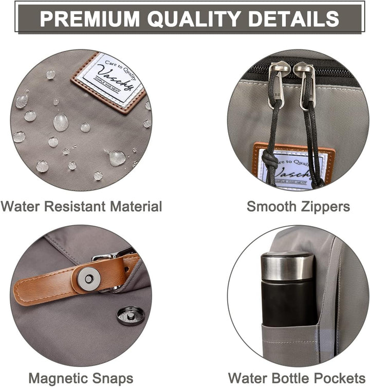 15,6” Wasserdichter Vintage Laptop-Rucksack mit Organizer-Fächern – UrbanEase