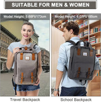 15,6” Wasserdichter Vintage Laptop-Rucksack mit Organizer-Fächern – UrbanEase