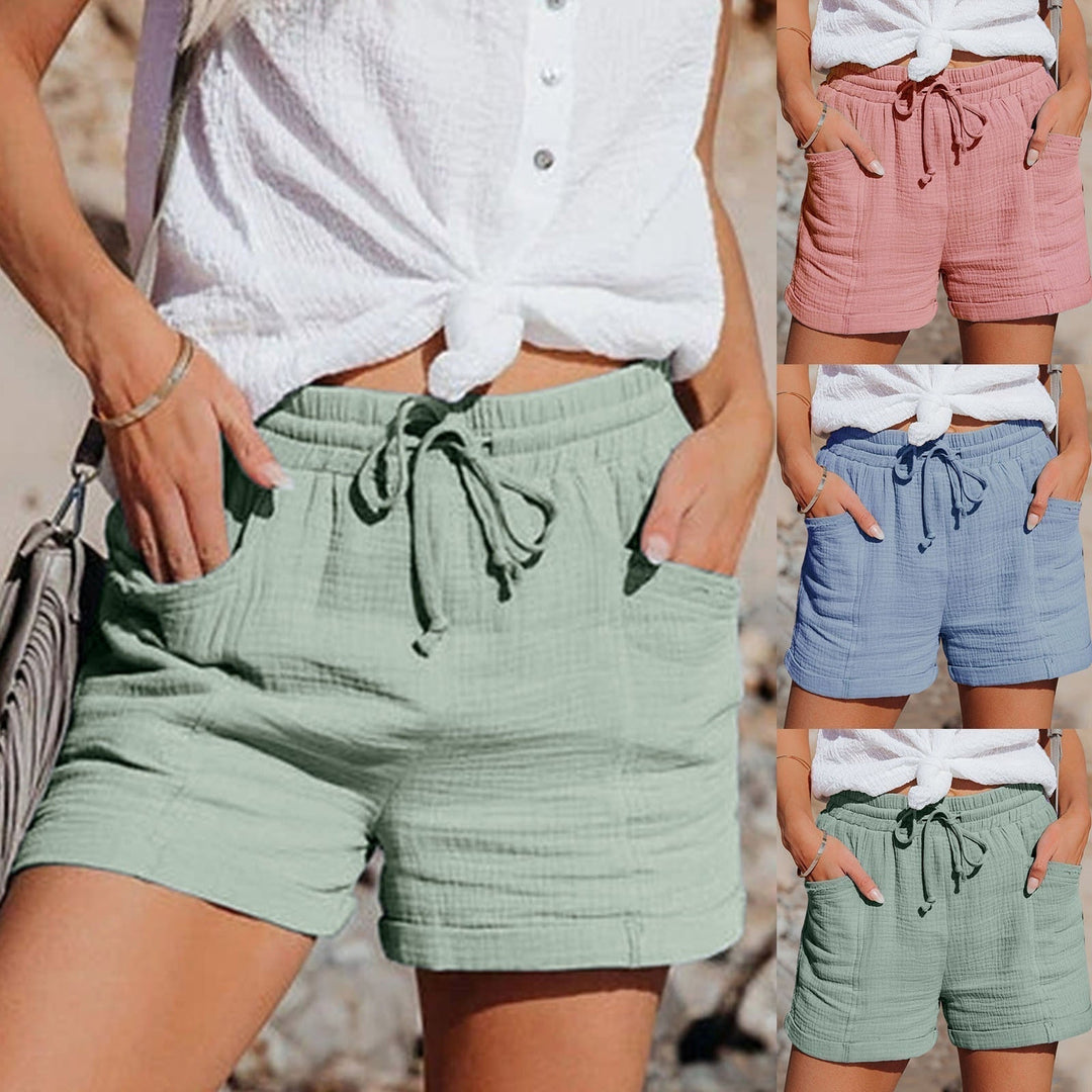 Damen Baumwoll-Shorts Set mit Taschen, Sommermode-Luzern Mode