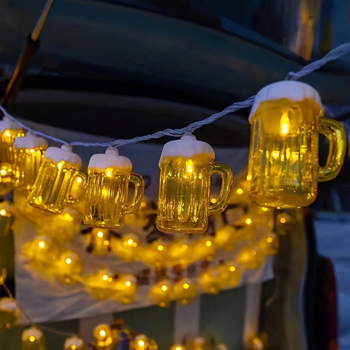2 Stück LED Bierkrug Lichterkette – LichterBier Oktoberfest 2026
