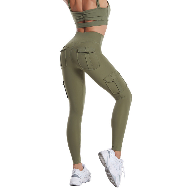 Damen Sport Leggings mit Taschen für Fitness und Yoga-Luzern Mode