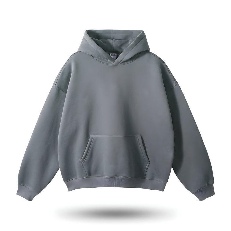 Kapuzenpullover Unisex - Bequemer Hoodie für Alltag-Stahlgrau-S-Luzern Mode