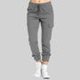 Damen Cargo Hose mit Taschen - Bequeme Freizeithose Trend-Grau-S-Luzern Mode