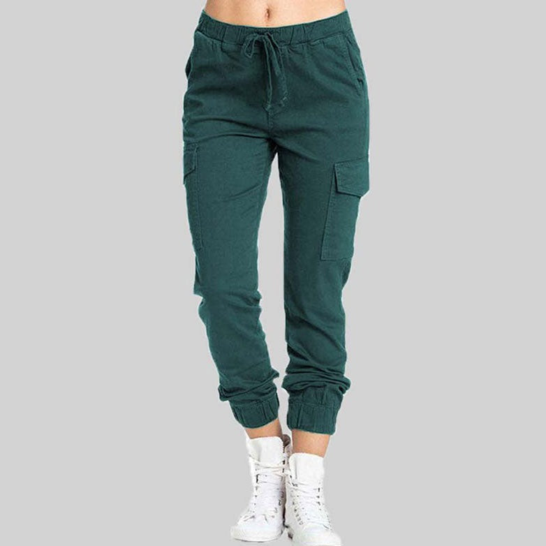 Damen Cargo Hose mit Taschen - Bequeme Freizeithose Trend-Luzern Mode
