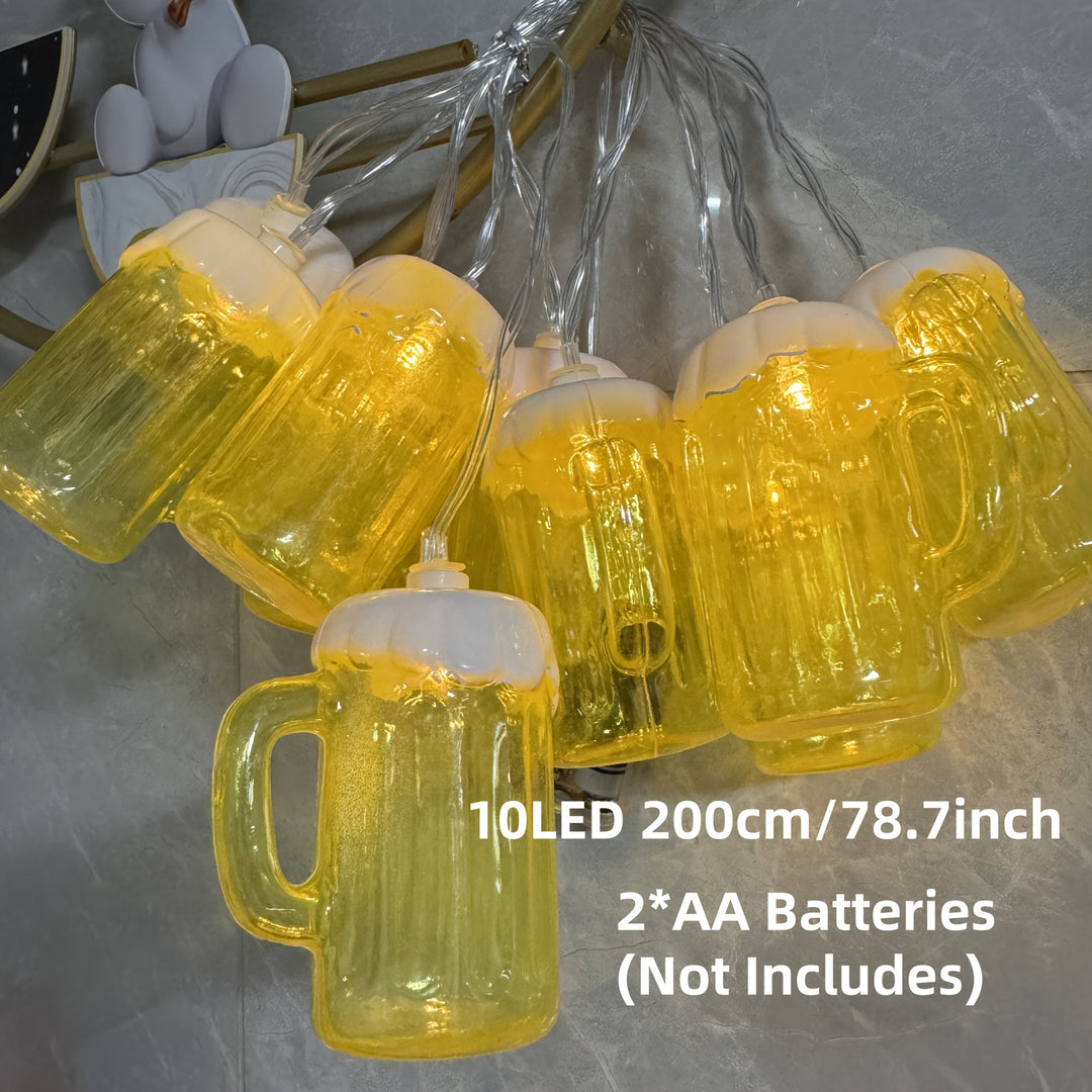 2 Stück LED Bierkrug Lichterkette – LichterBier Oktoberfest 2026