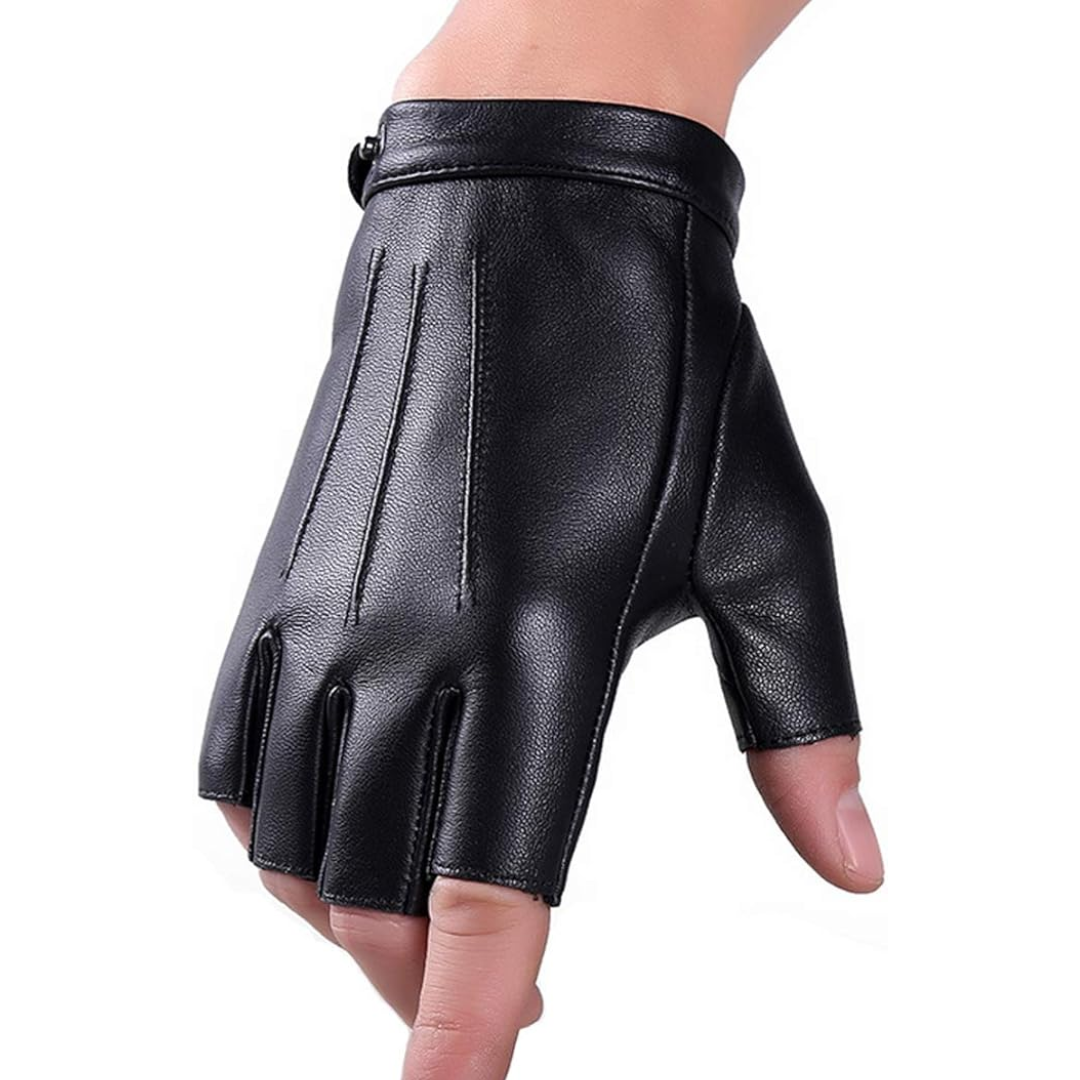 Herren Fingerlose Lederhandschuhe für Motorradfahren-Luzern Mode
