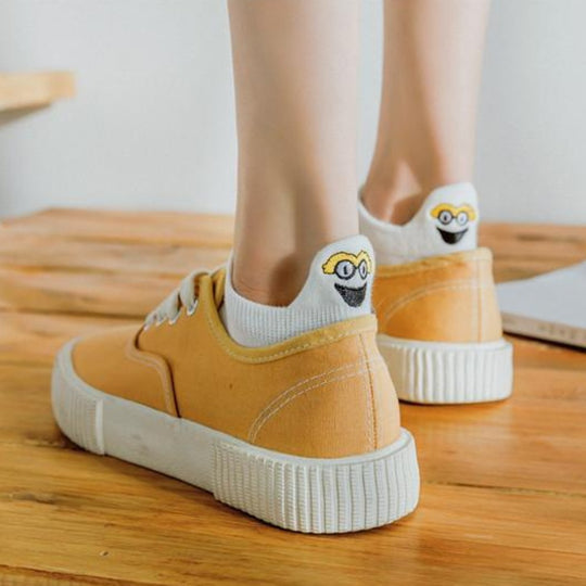 Socken Set | Unisex | Gesichter | 10 Paar | Knöchelsocken | Baumwollmix-Luzern Mode