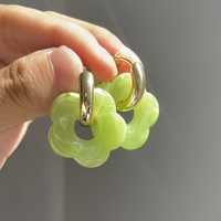 Blumen-Ohrringe | Goldvergoldetes Silber | Stilvoll | Langlebig | Vielseitig-Hellgrün-Luzern Mode