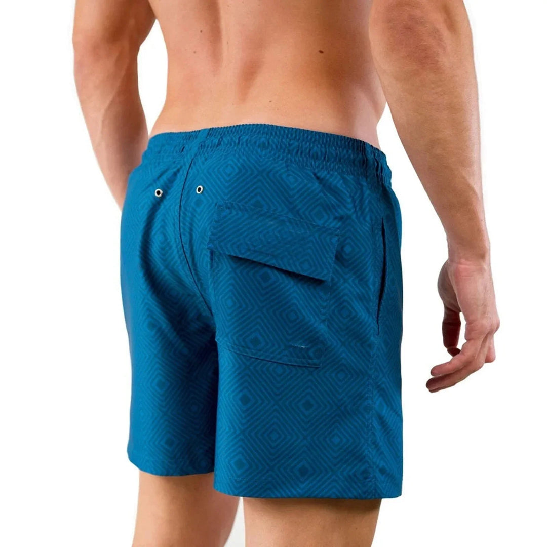 Herren Badeshorts | Blau | Kompression Innenhose | Schnelltrocknend -Luzern Mode