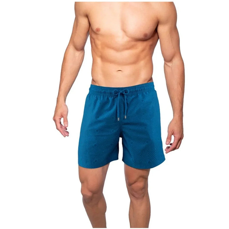 Herren Badeshorts | Blau | Kompression Innenhose | Schnelltrocknend -Luzern Mode