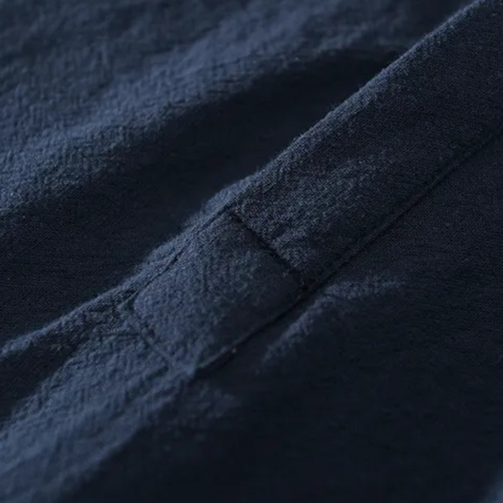 Herren Leinenhemd mit Stehkragen - Sommermode 2023-Luzern Mode