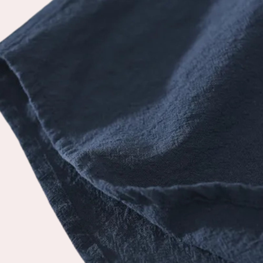 Herren Leinenhemd mit Stehkragen - Sommermode 2023-Luzern Mode