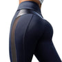Damen Sport Leggings mit Mesh-Einsatz für Fitness-Dunkelblau-S-Luzern Mode