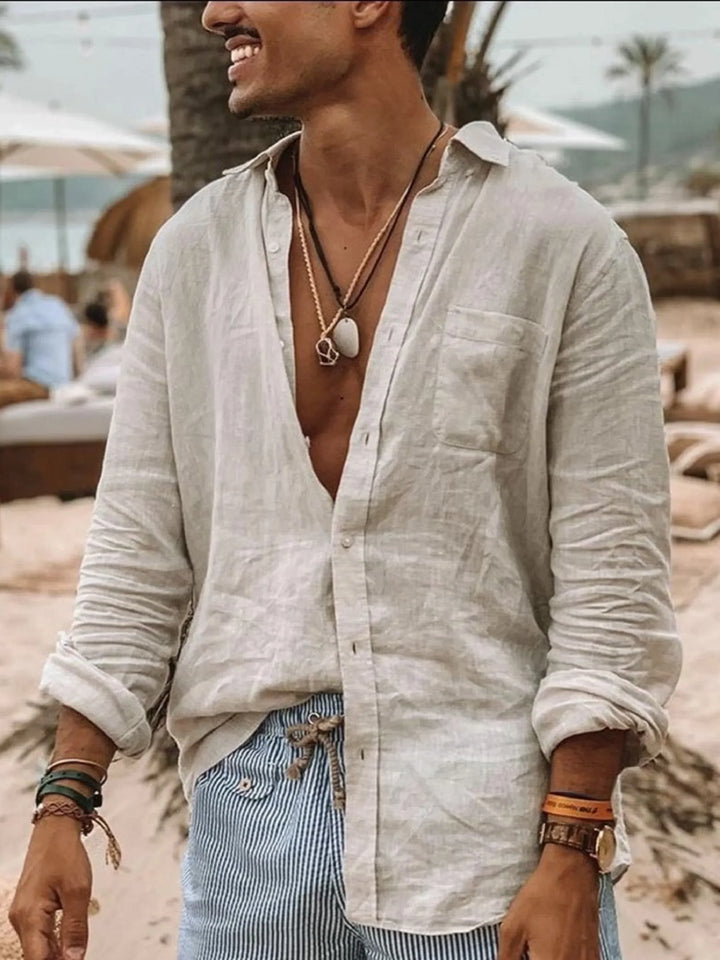 100 % Leinen | atmungsaktiv und leicht | lockere Passform | krempelbare Ärmel-Luzern Mode