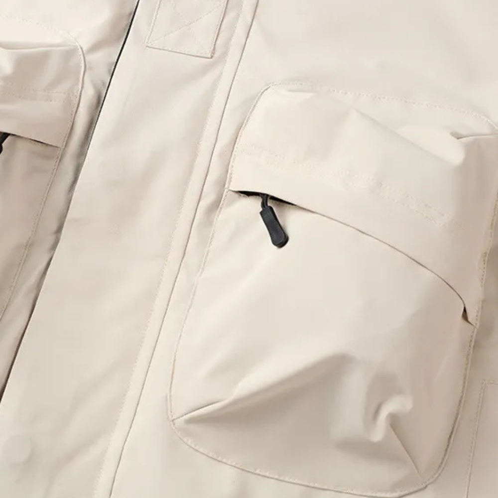 Herren Outdoorjacke mit großen Vordertaschen und Reißverschluss-Luzern Mode